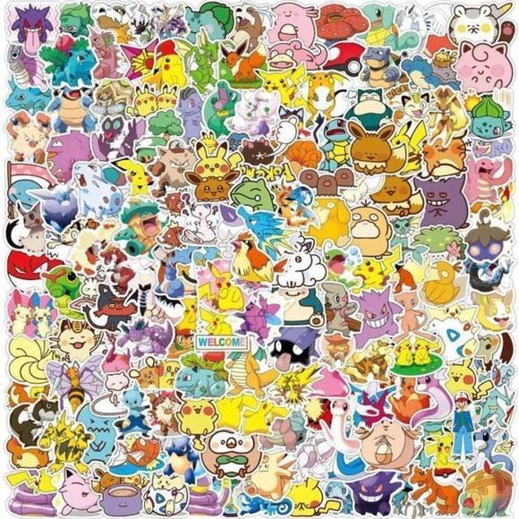 PACK of 200 Vinyl Pokémon Stickers - Picture 1 of 1